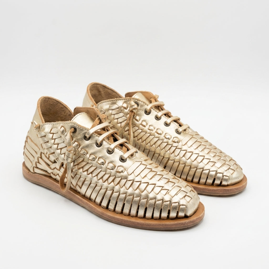 Huarache Bootie Gold | Nisolo