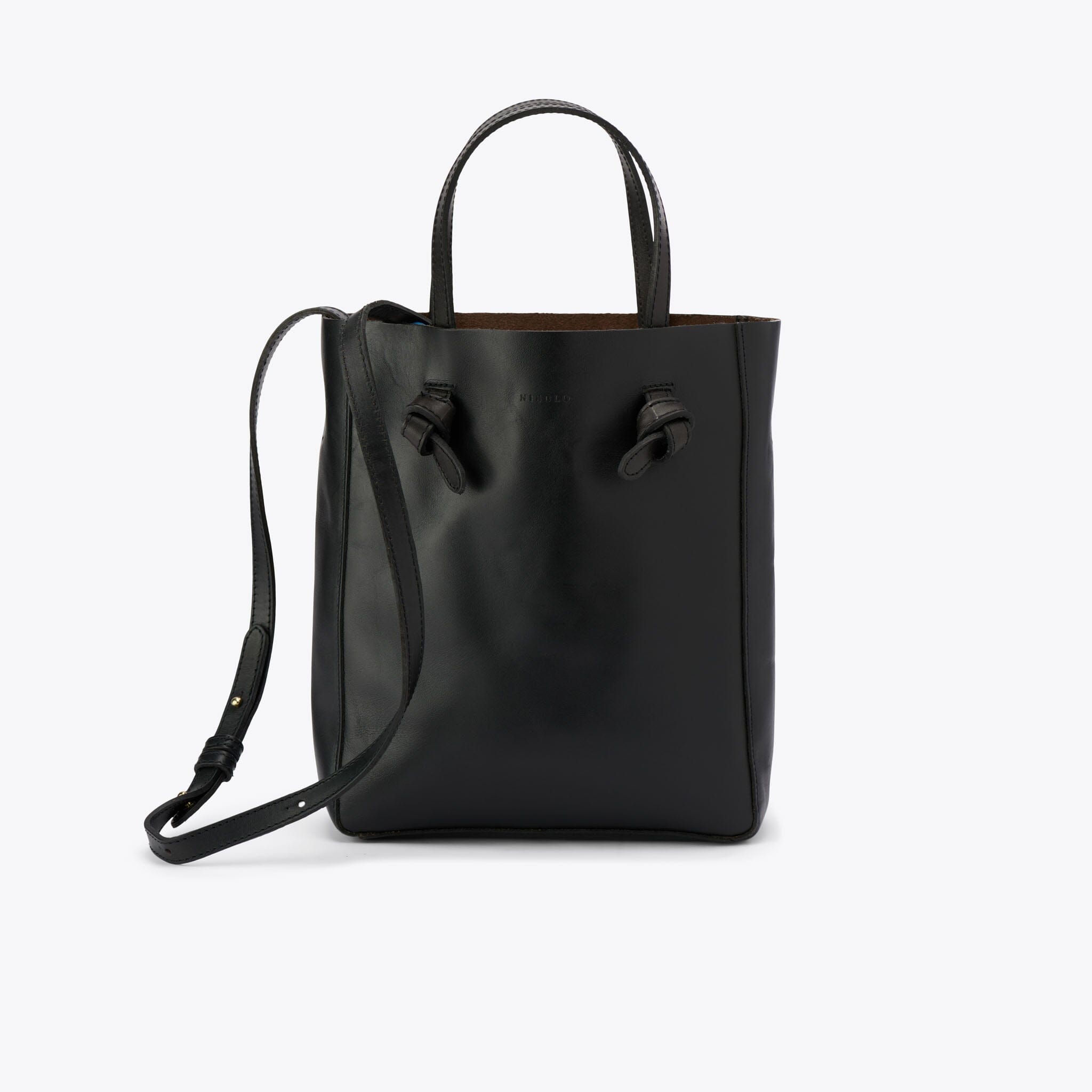 Simone Convertible Shopper Black Leather Handbag - unlined Nisolo 