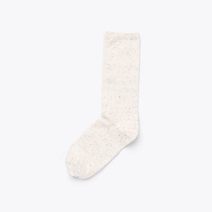 Cotton Crew Sock Ivory Multicolor Marl — Nisolo