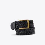 Teyo Woven Belt Black Leather Belt Nisolo 