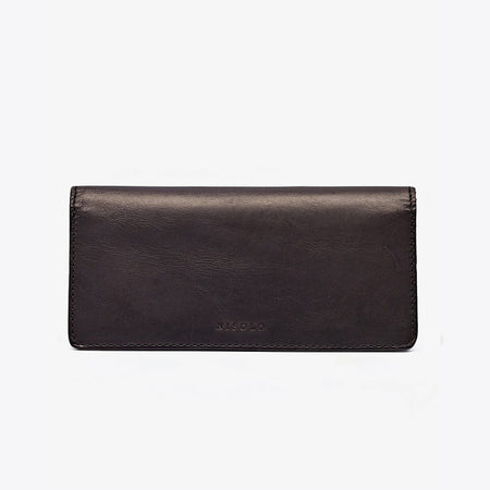 dv Thin Leather wallet with coin purse Dark Brown - Wallets Brands