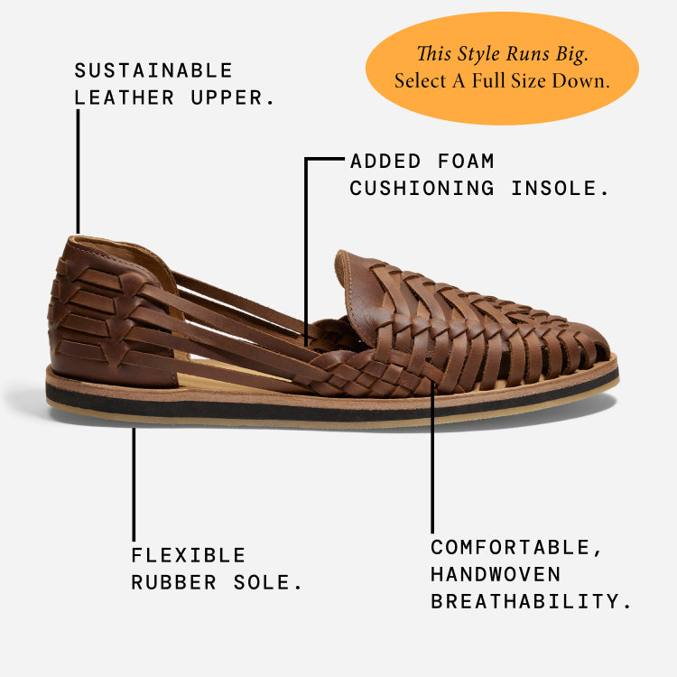 Men's Leather Huarache Sandal Brown | Nisolo