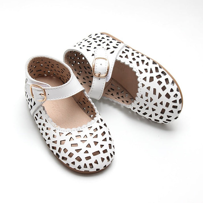 Leather Boho Mary Janes | Color 'Cotton'