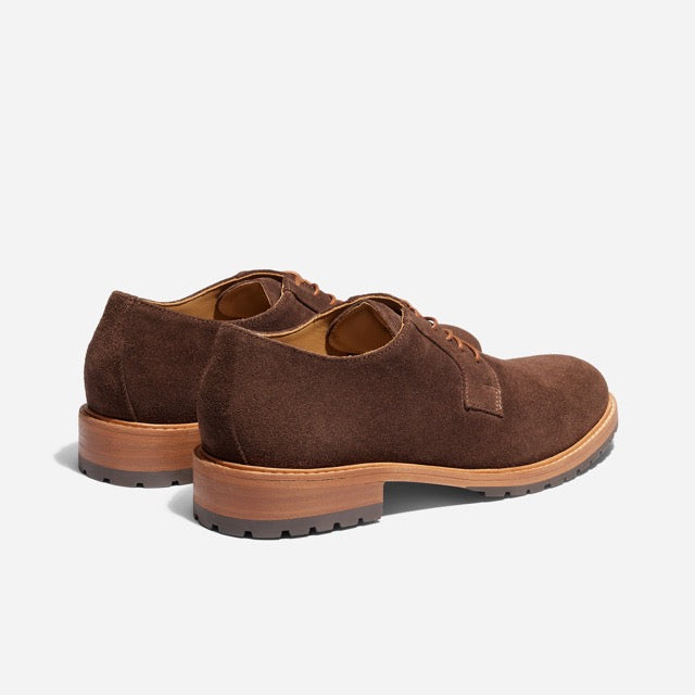 Nisolo | Men's Rey Everyday Derby Lug | Umber Brown Suede