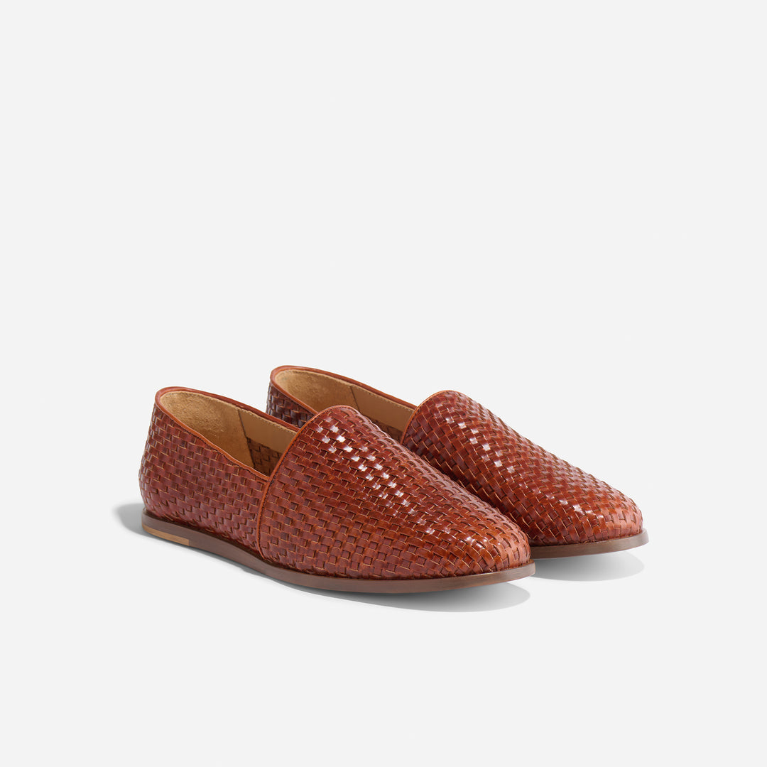 Nisolo Men's Alejandro Woven Slip-On 2.0 Brandy, Size 12