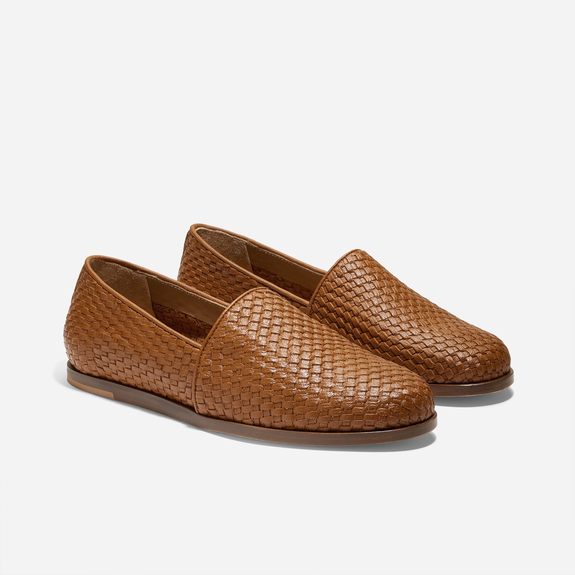 woven leather mens dress shoes Alejandro Woven Slip-On 2.0 Woven British Tan 8.5