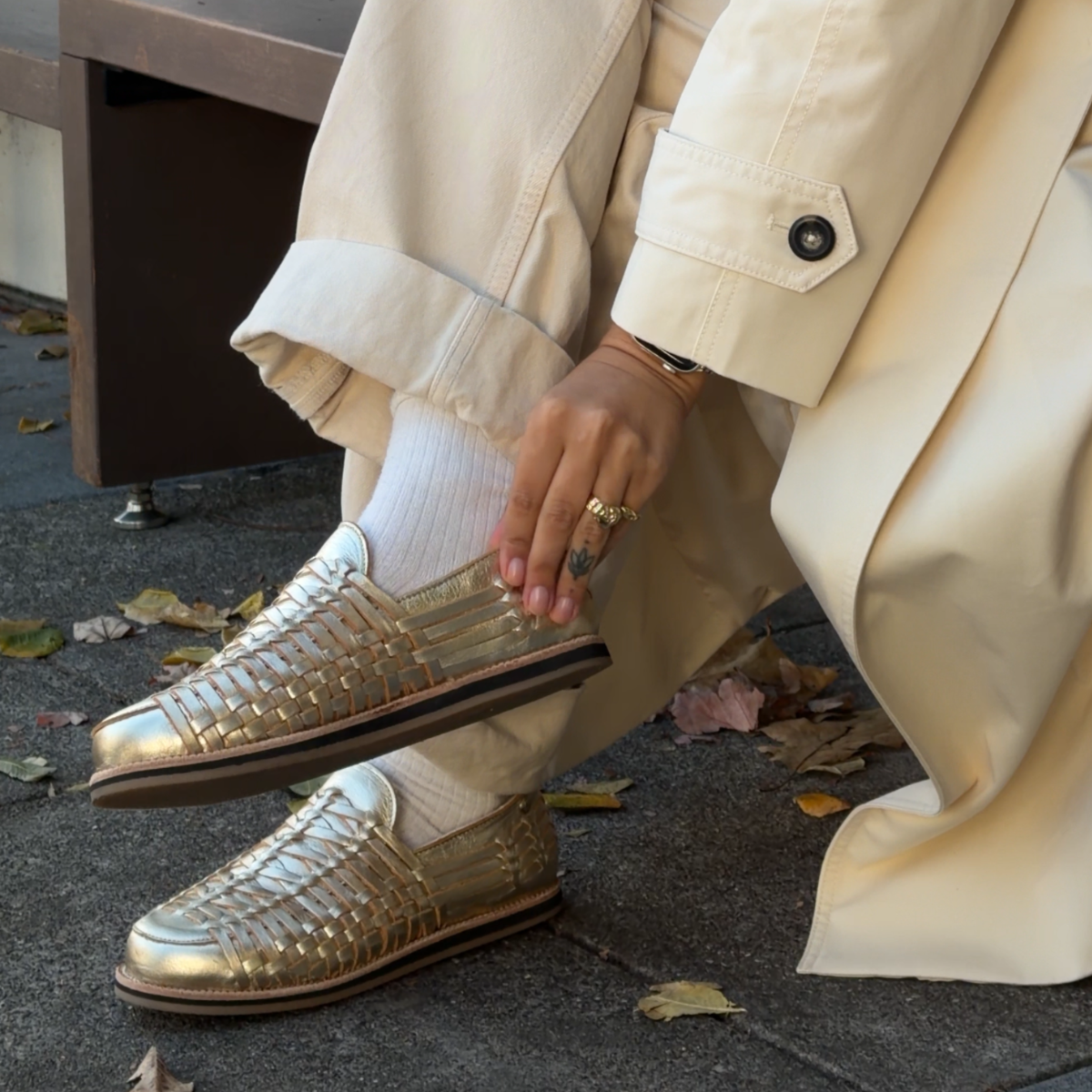 Women's Huarache Cozy Slip On Gold