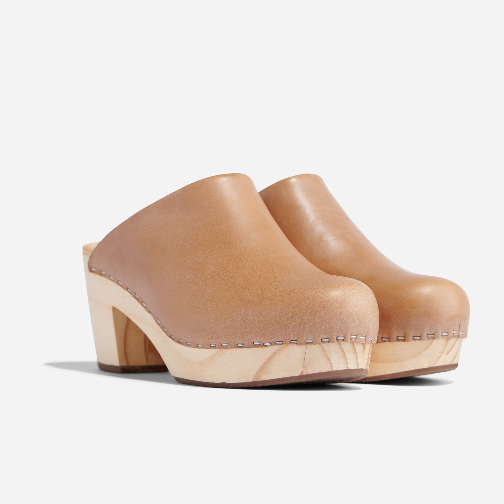 All-Day Heeled Clog Almond Women's Leather Clog Nisolo 