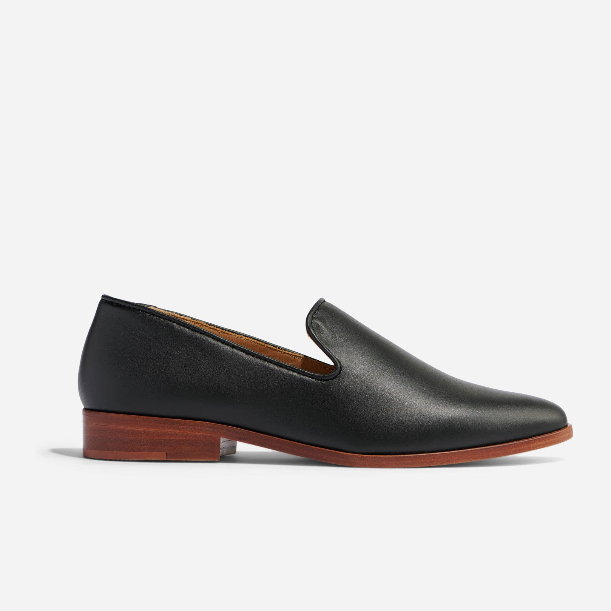 Black leather slip on shoes womens online