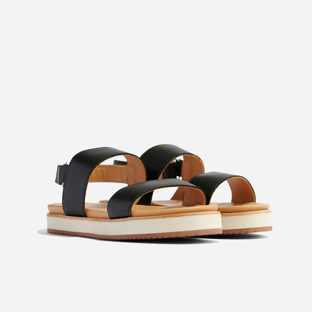 Go-To Flatform Sandal Black Women's Leather Sandal Nisolo 