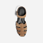 Mira Fisherman Sandal Taupe Suede