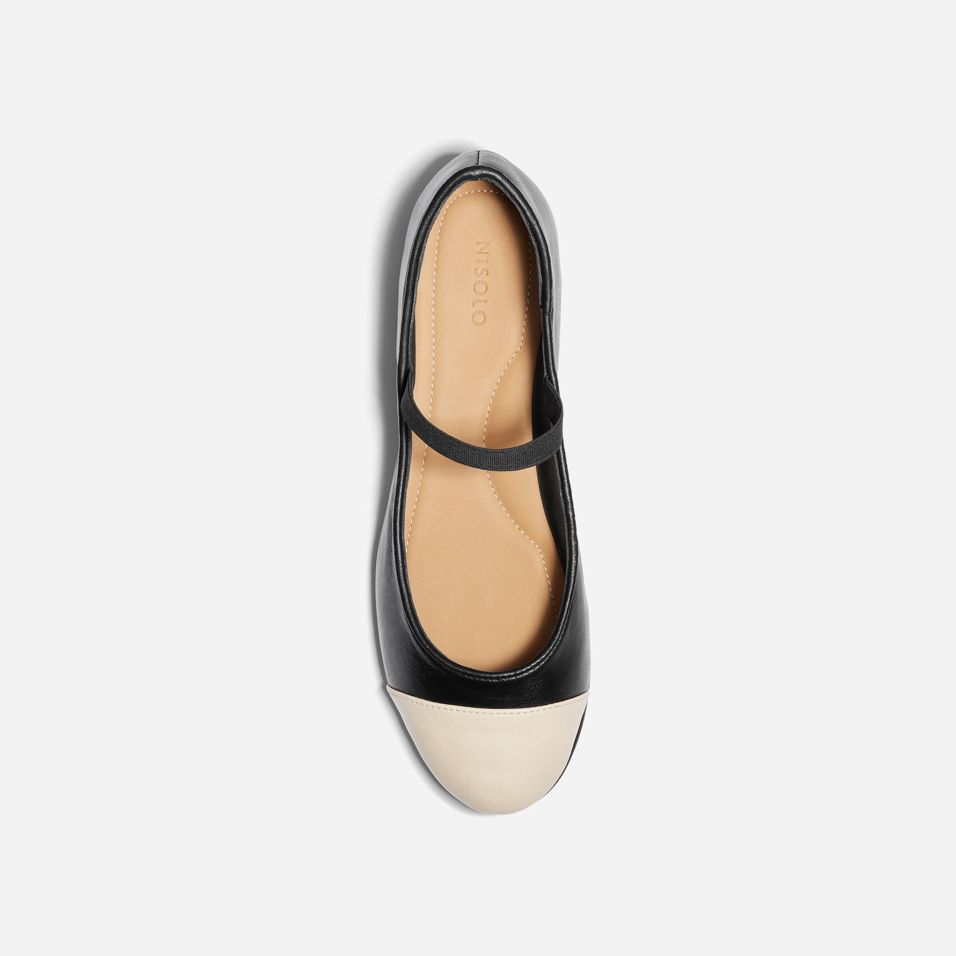 Bea Mary Jane Ballet Cap Toe Black/Bone