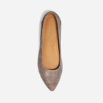 Fina Pointed Toe Flat Greige Snake