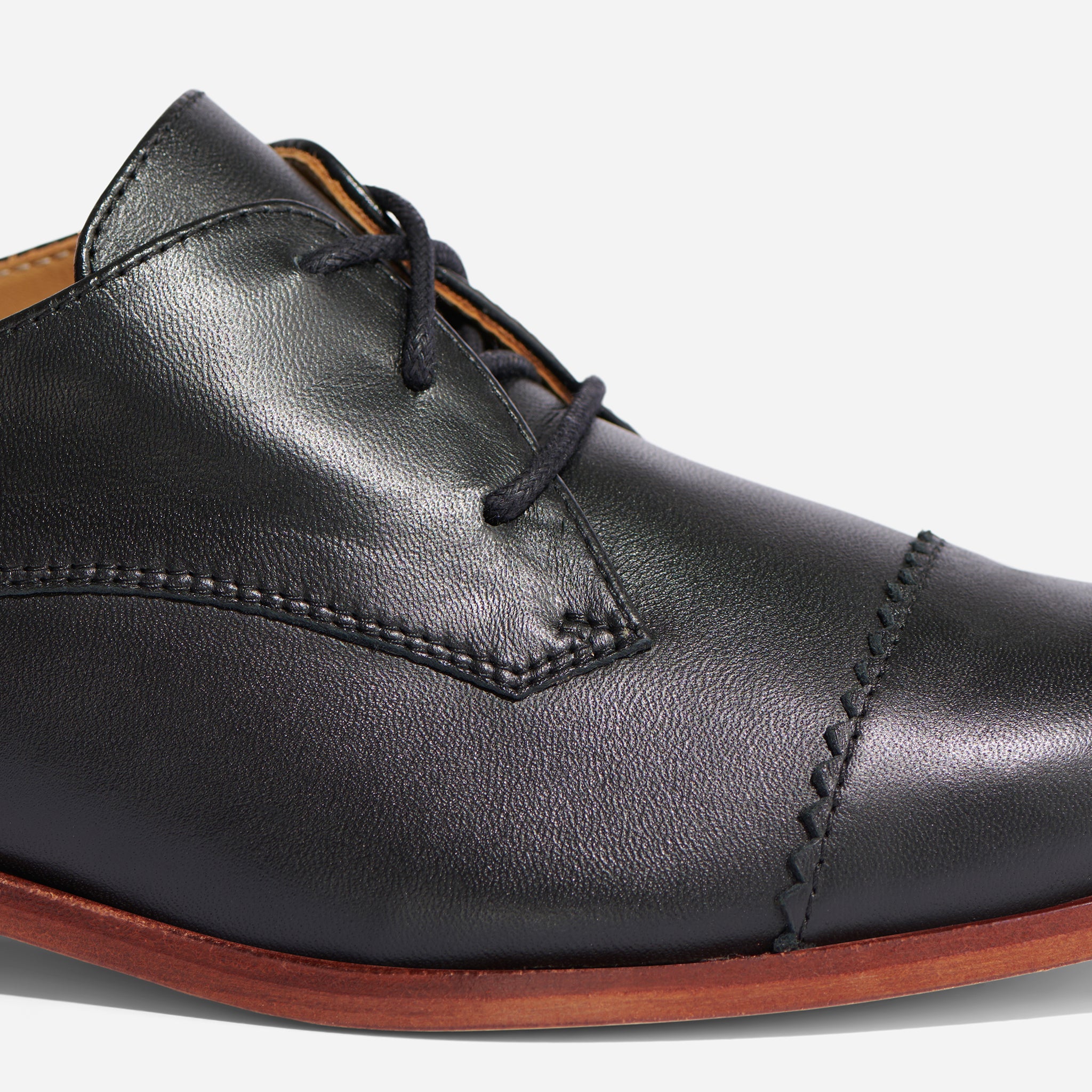 Emilia Cap Toe Oxford Black – Nisolo