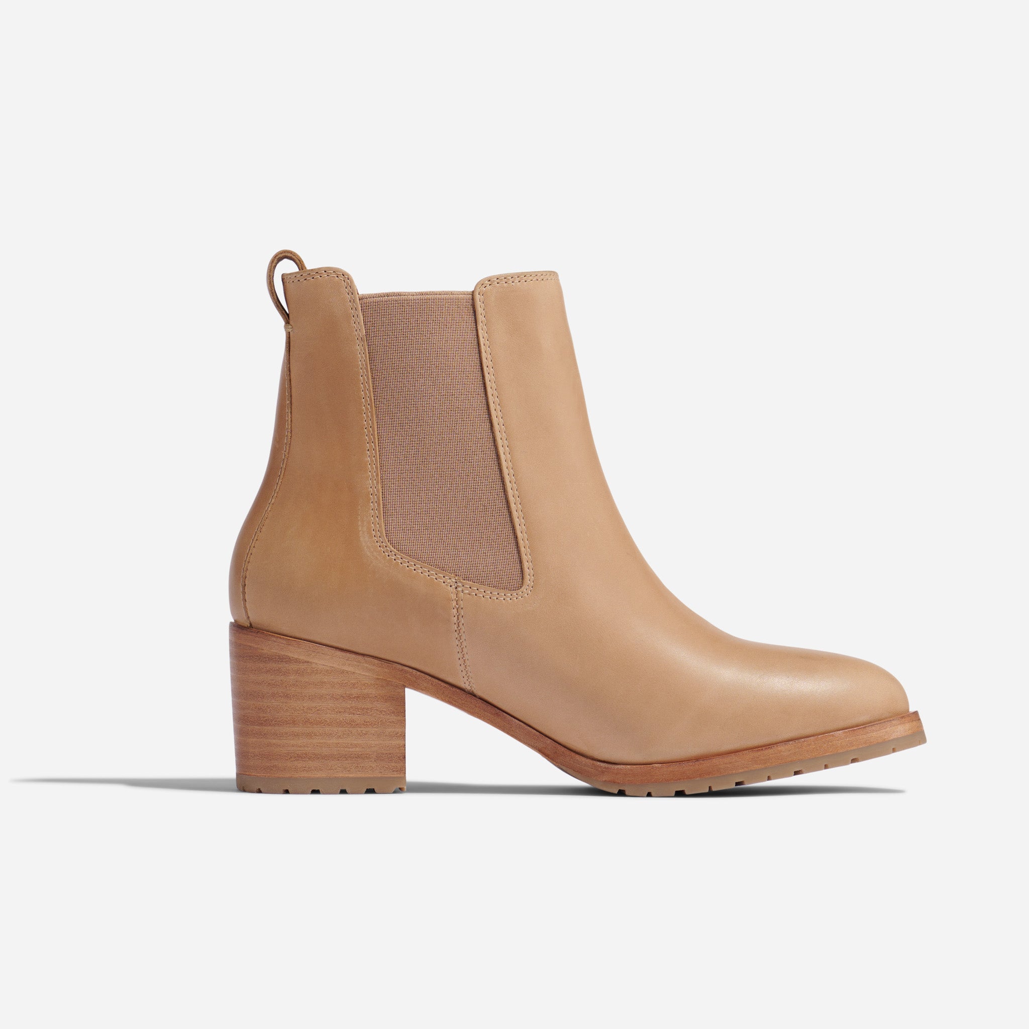 Ana Go-To Heeled Chelsea Boot Almond
