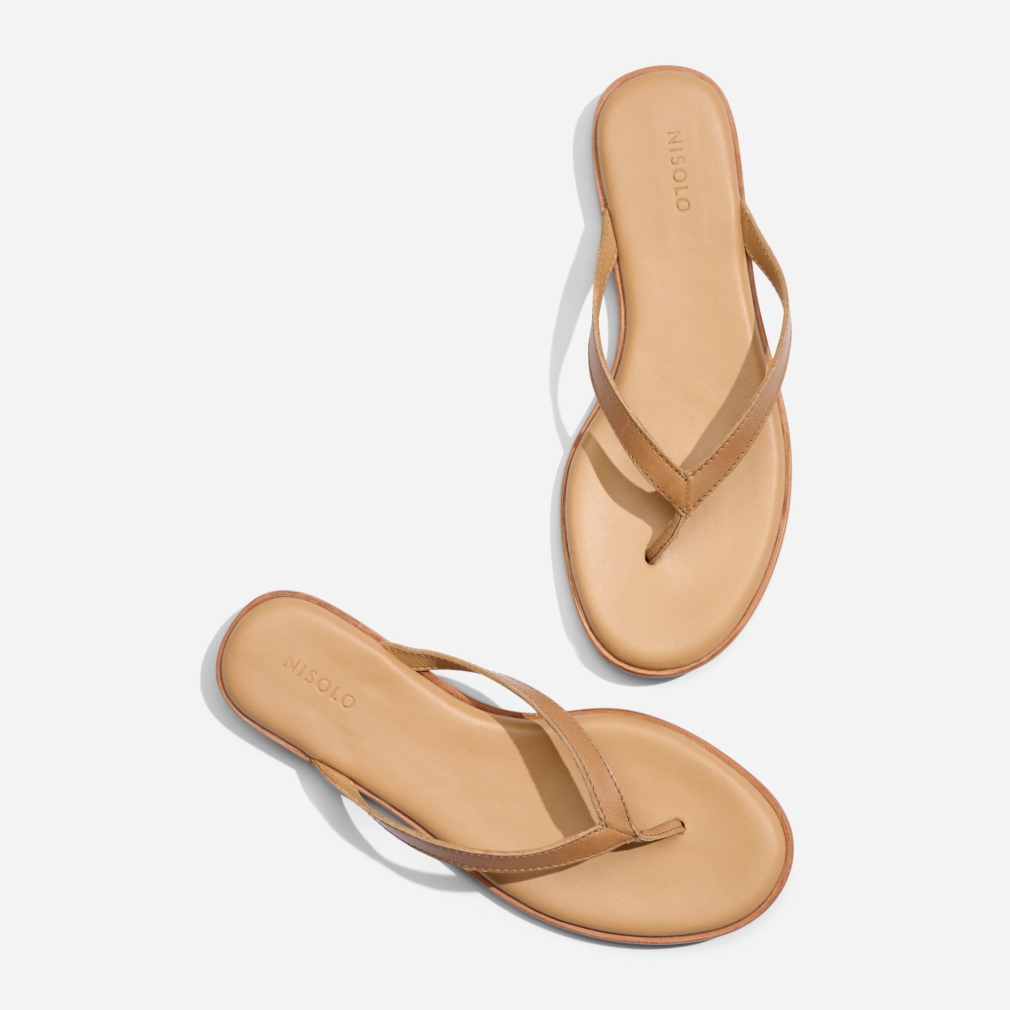 Isabel Go-To Flip Flop Almond Women's Leather Flip Flop Nisolo 