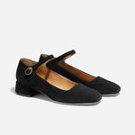 Luna Heeled Mary Jane Black