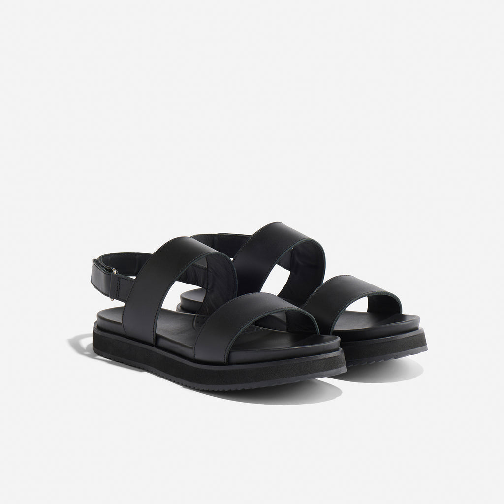 Go-To Flatform Sandal 2.0 Black/Black — Nisolo