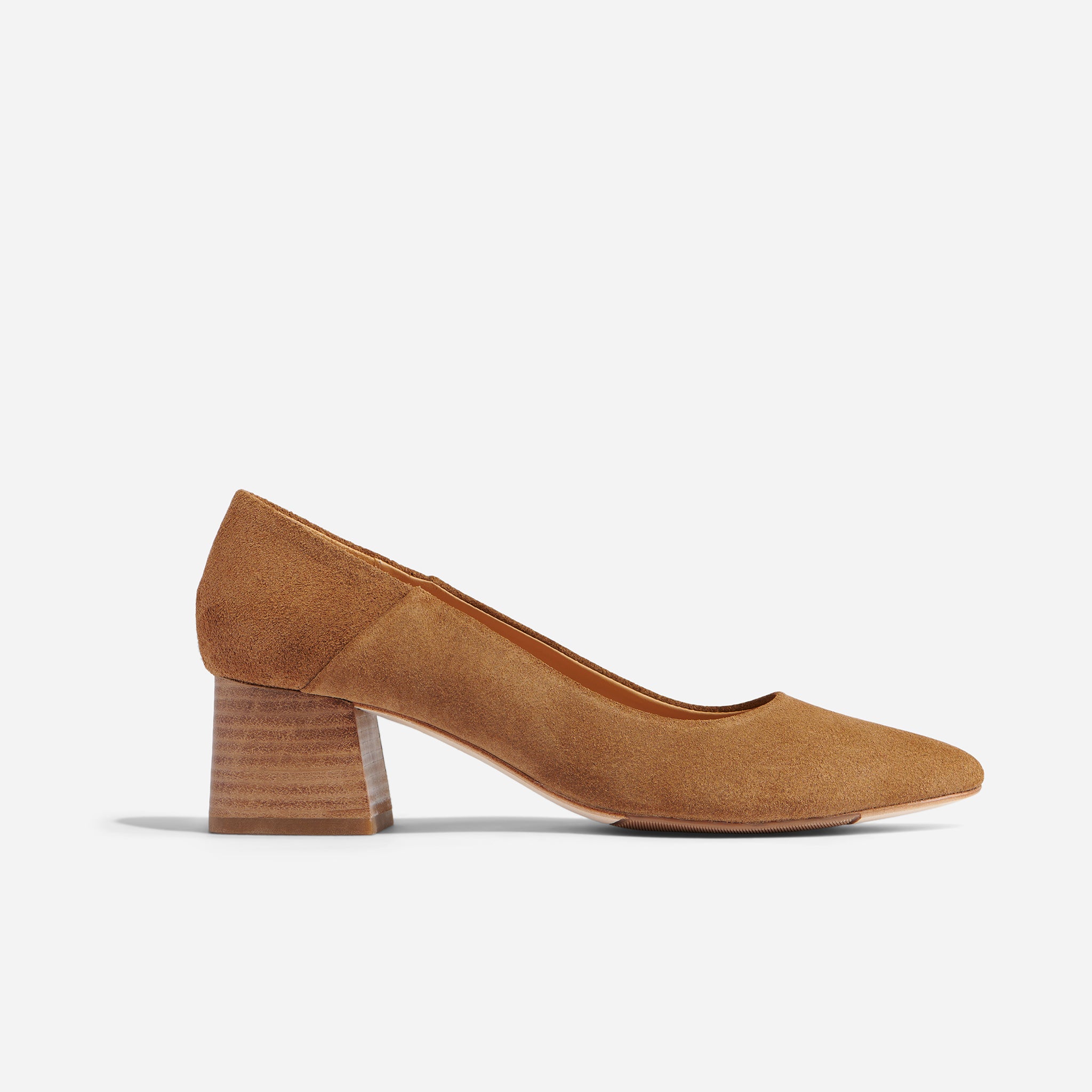 Brown court shoes mid heel Clearance