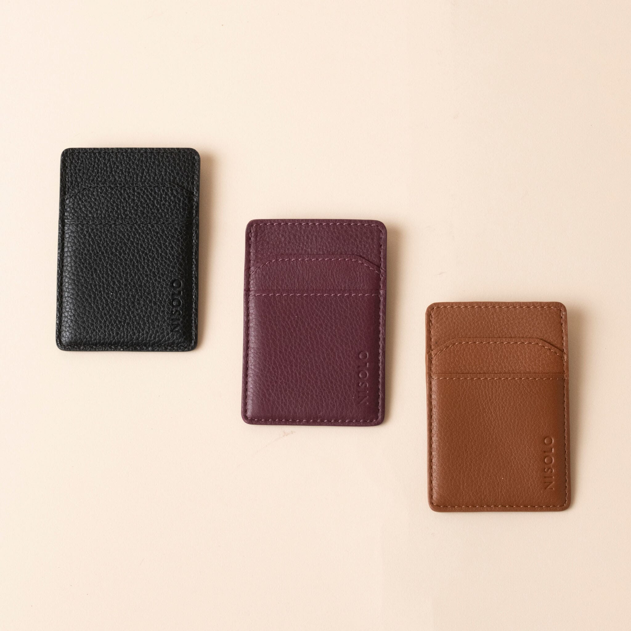 Nico Card Case Wallet Plum Leather Card Case Nisolo 