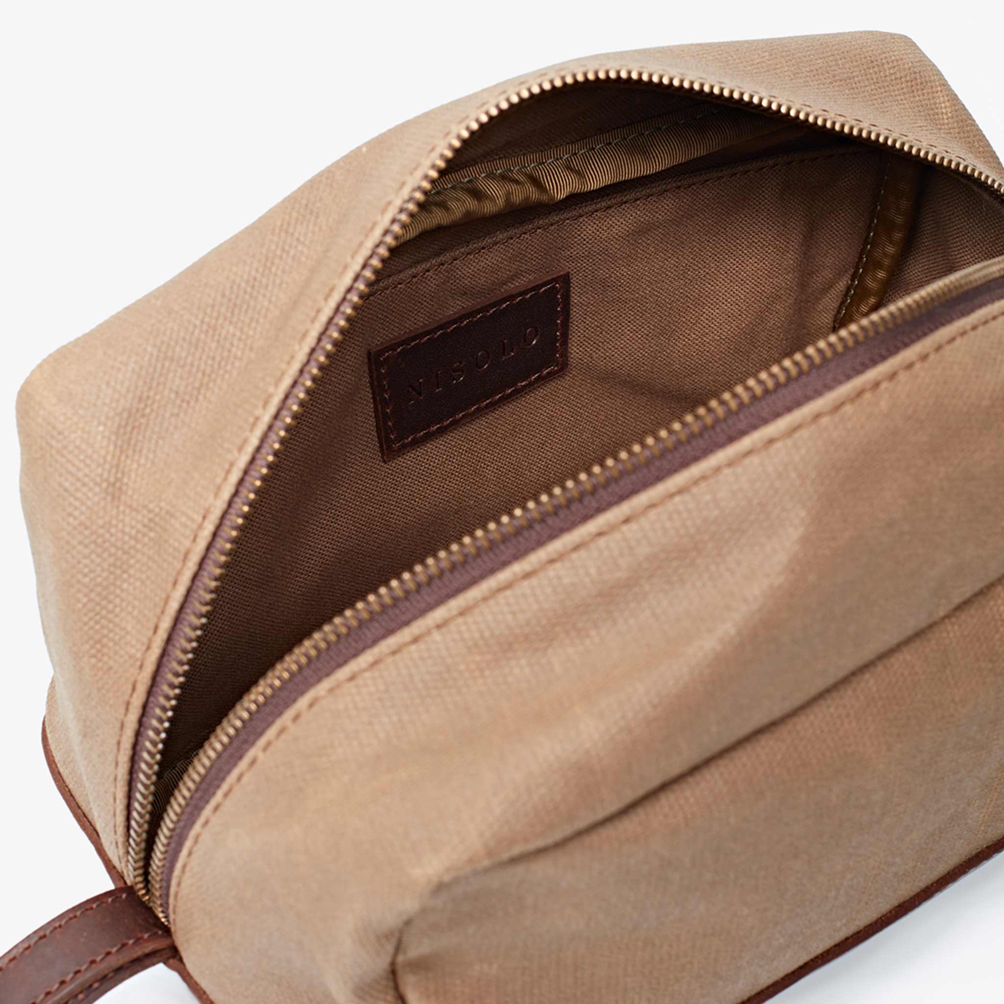 Men's Dopp Kit in Waxed Canvas Ethically Made Nisolo
