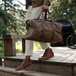 Luis Weekender Waxed Canvas Canvas Bag Nisolo 