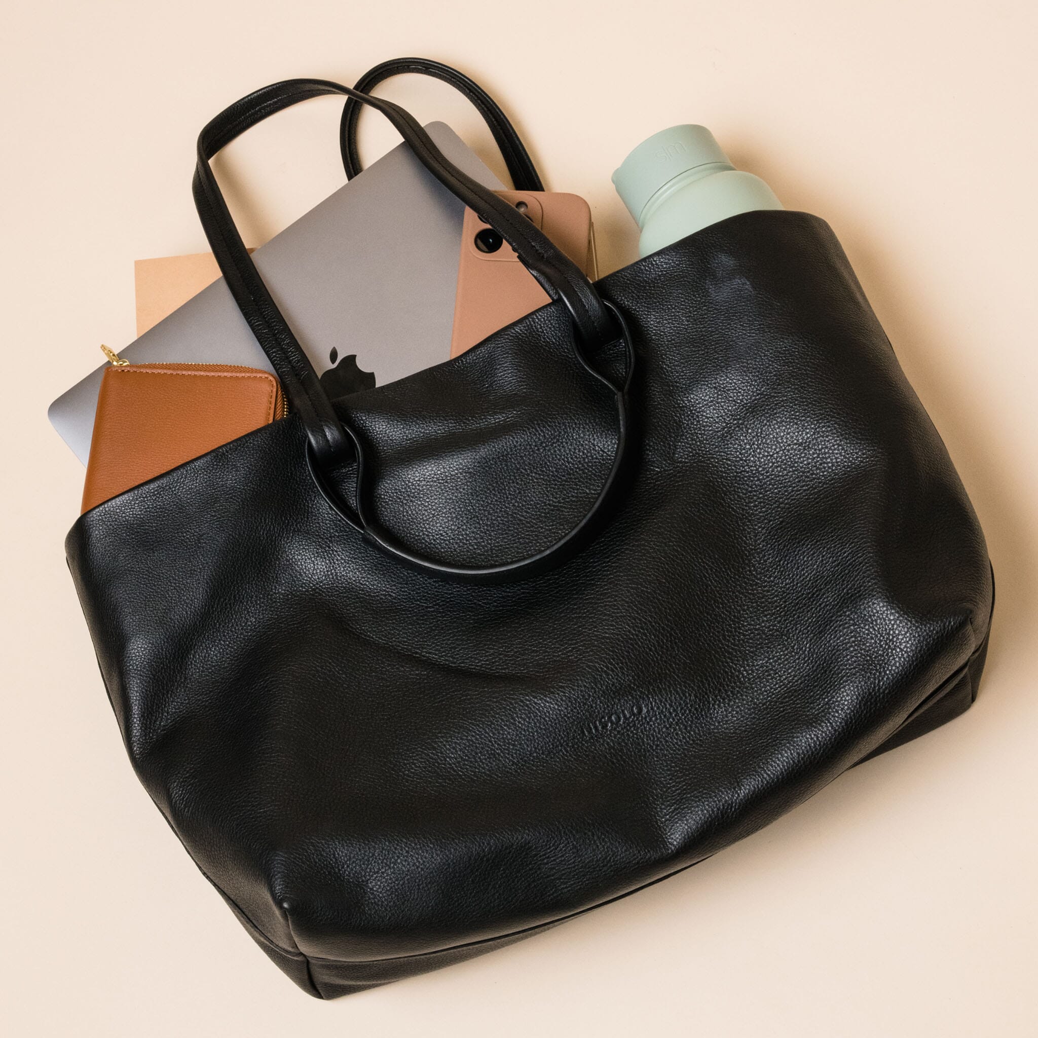 Camila Everyday Tote Black Leather Bag Nisolo 