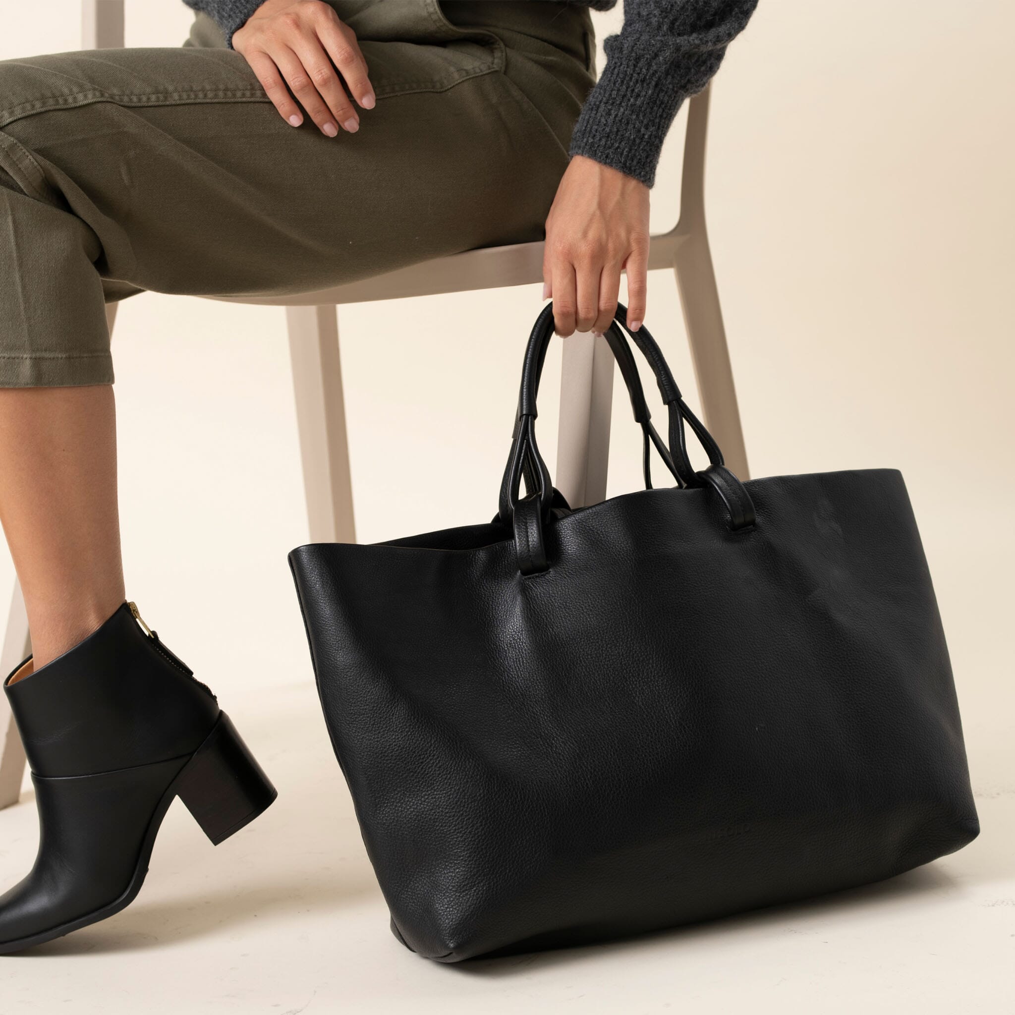 Camila Everyday Tote Black Leather Bag Nisolo 