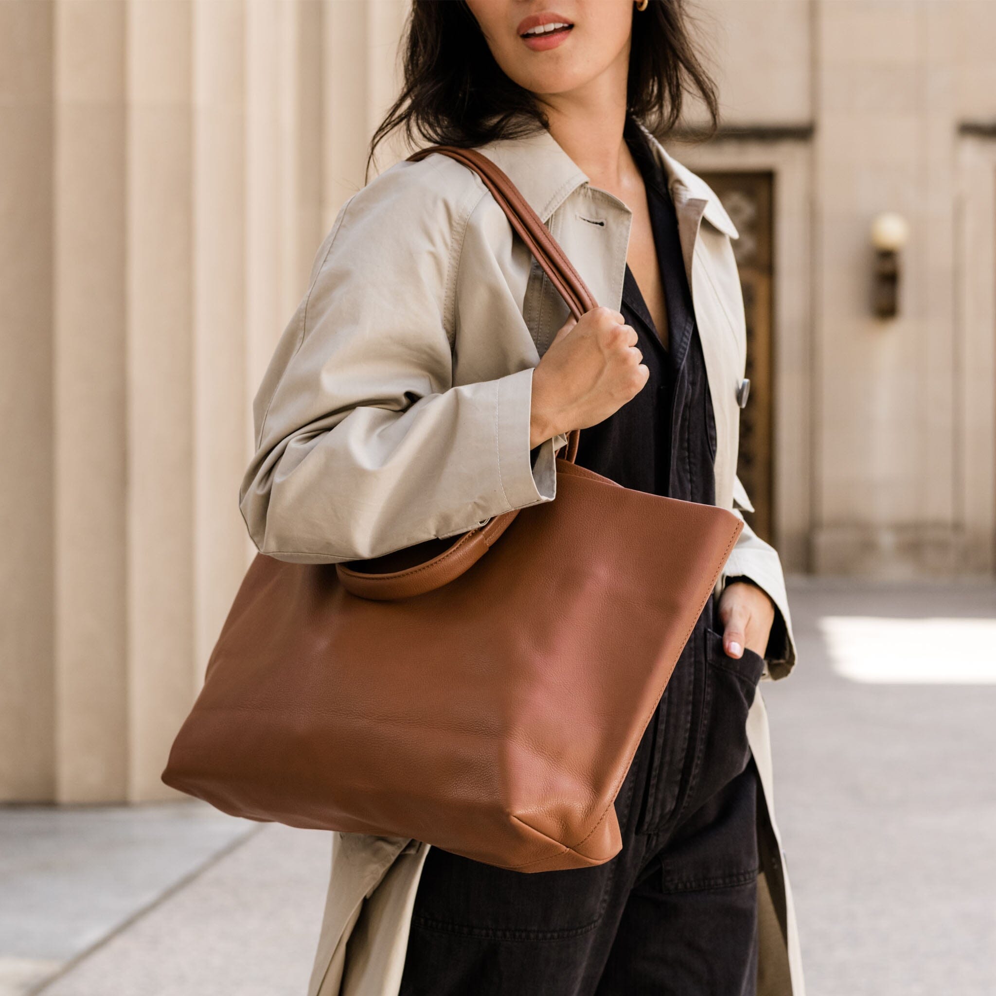 Camila Everyday Tote Caramel Leather Bag Nisolo 