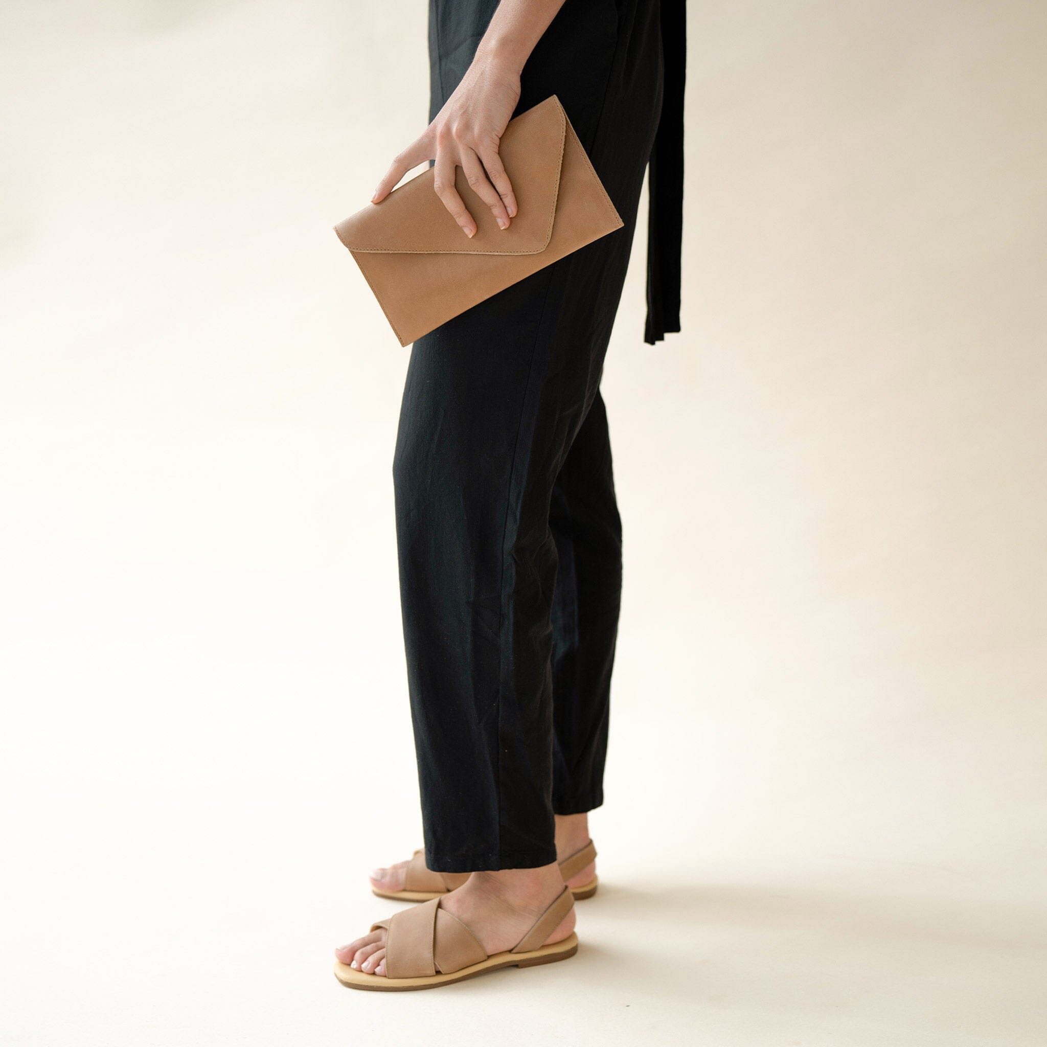 Luisa Clutch Almond Leather Clutch Nisolo 