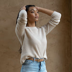 Noemi Belt Almond Leather Belt Nisolo 