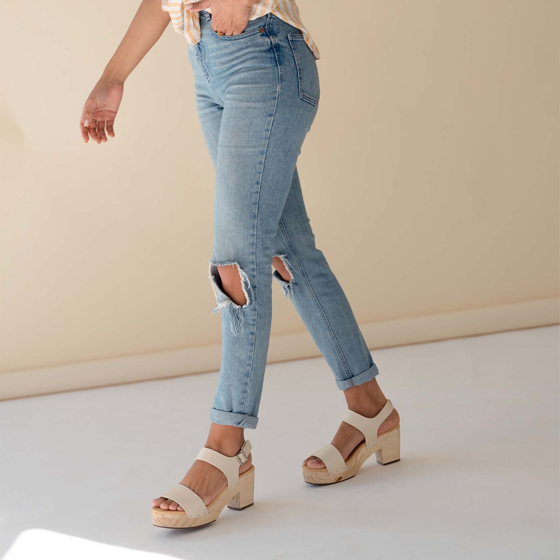 All-Day Open Toe Clog Bone