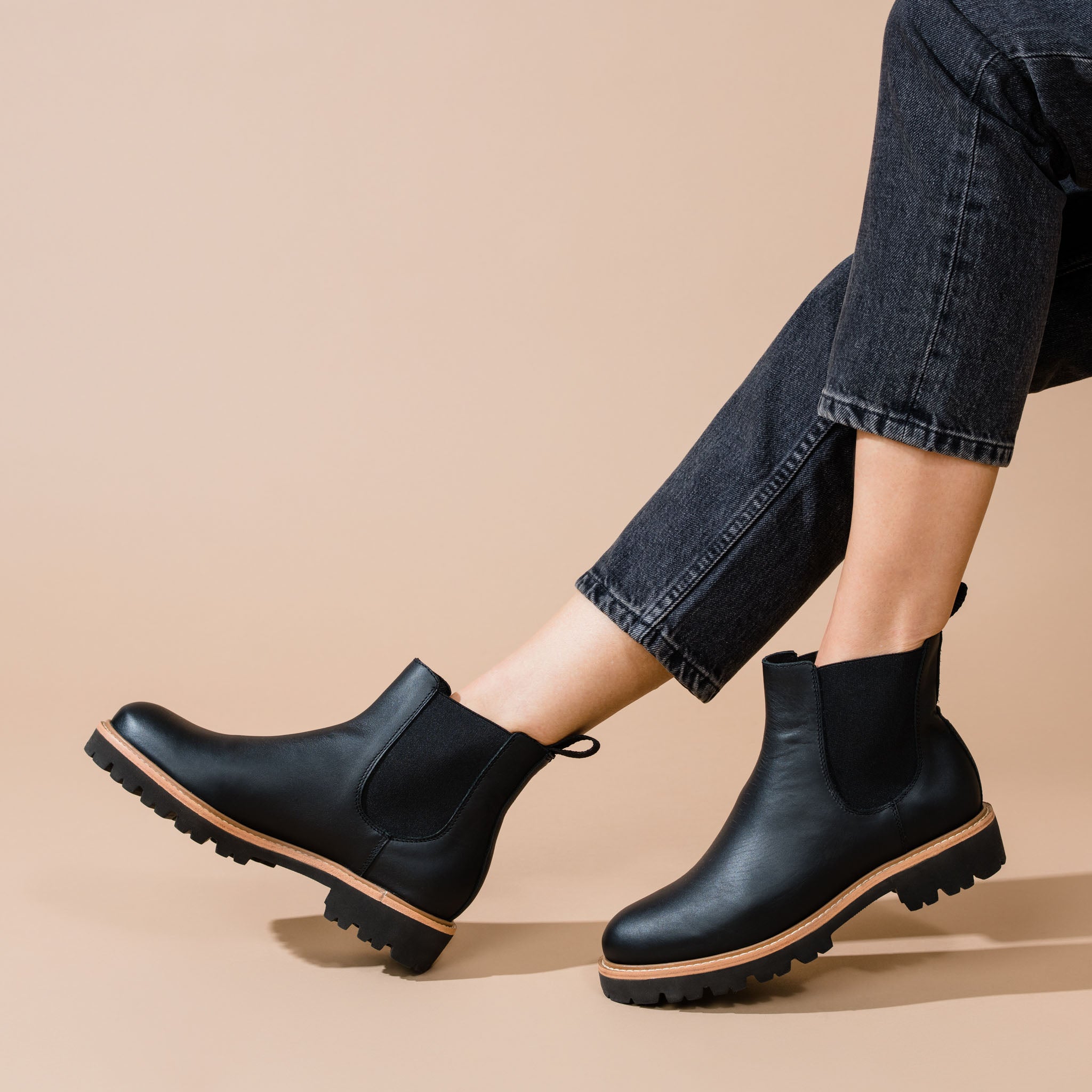 Go-To Lug Chelsea Boot Black Nisolo - Main Image