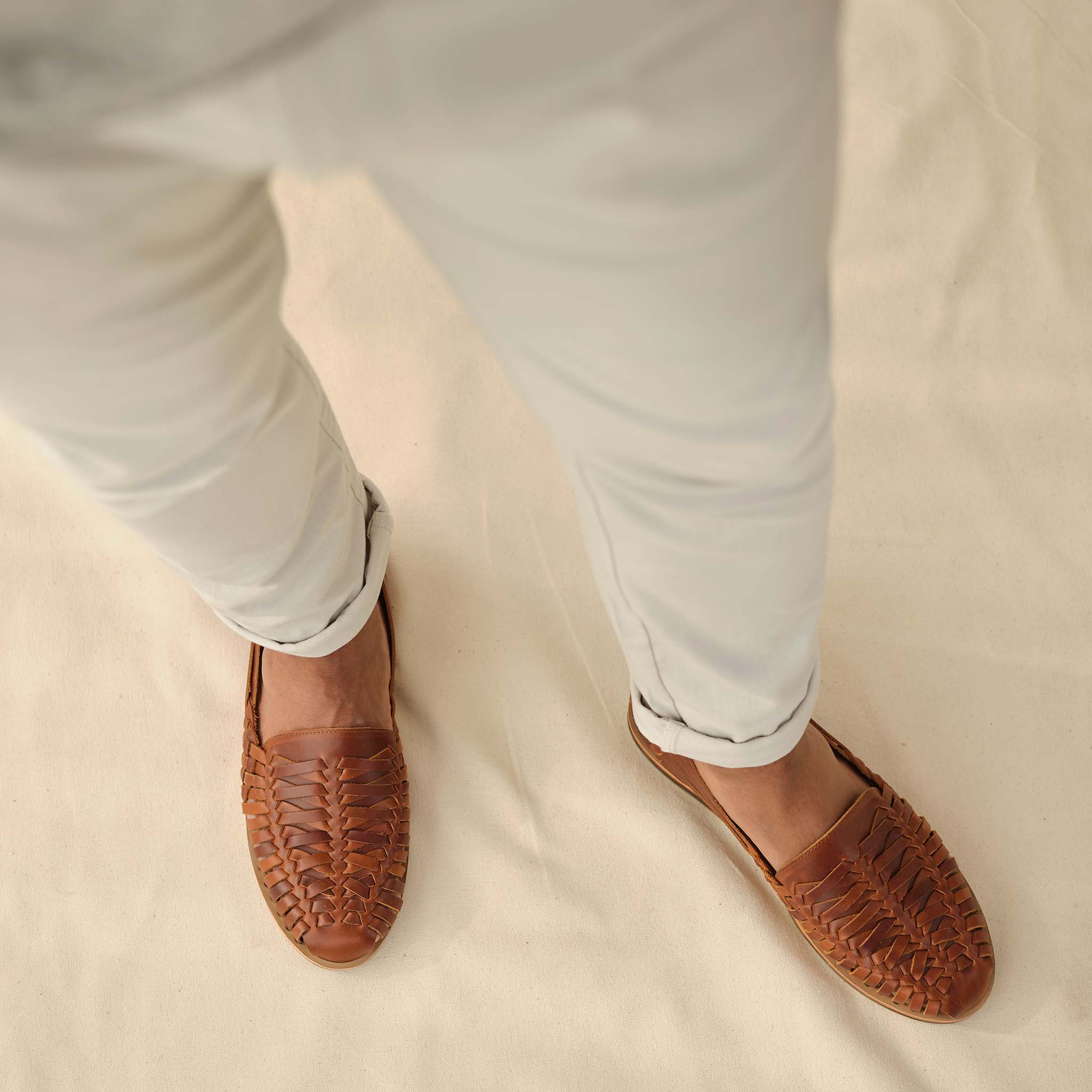 Image 3 of the Men's Huarache Sandal Brandy Men's Leather Slip On Nisolo 