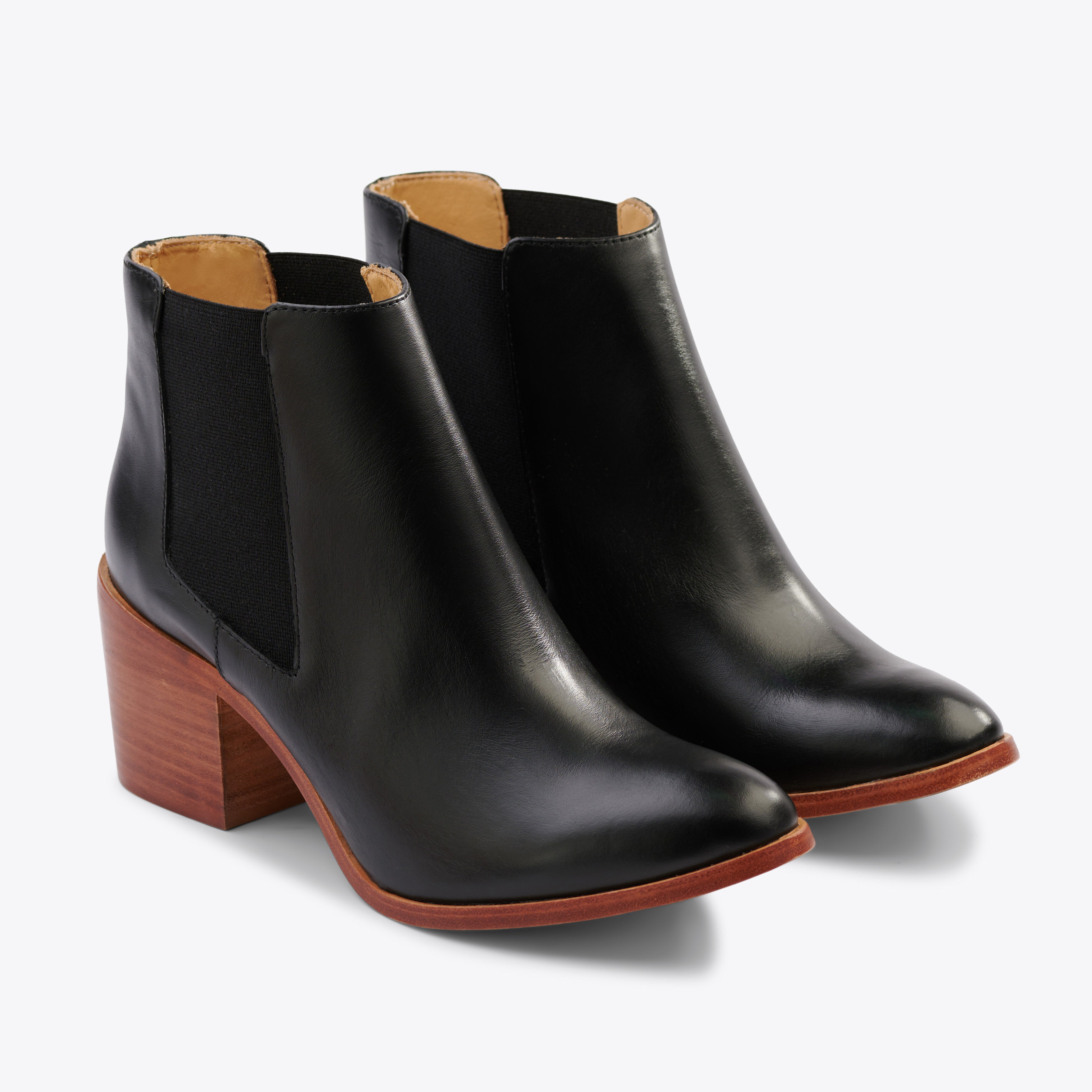 Heeled Chelsea Boot Black Women's Leather Boot Nisolo 