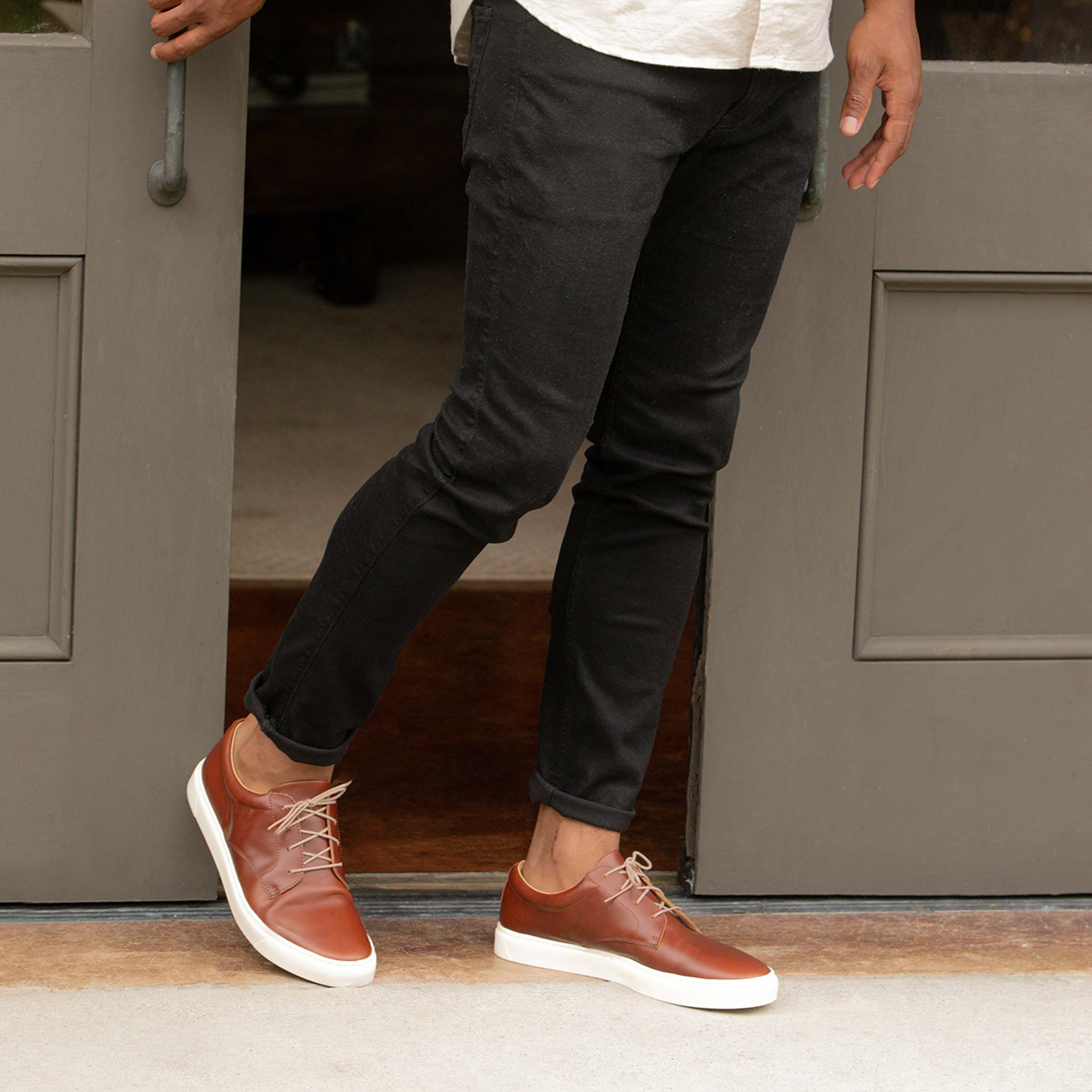 Image 2 of the Everyday Low Top Sneaker Brandy on model