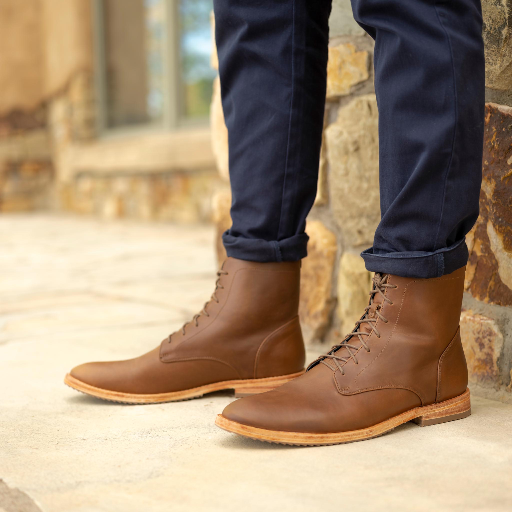 Everyday Lace-Up Boot in Brown