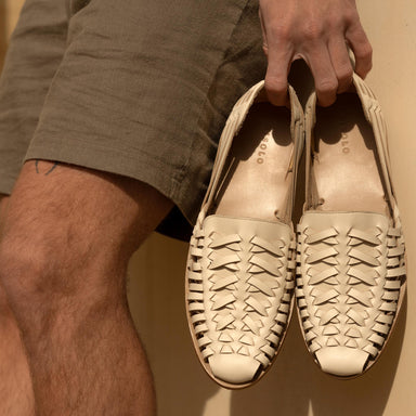 Image 1 of the Men's Huarache Sandal Bone Men's Leather Slip On Nisolo 