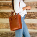 Image 2 of the Simone Convertible Shopper Rosewood Leather Handbag - unlined Nisolo 