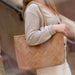 Carry-All Handwoven Tote Almond Leather Handbag - unlined Nisolo 