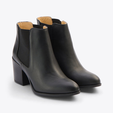 Heeled Chelsea Commuter Boot Black Women's Leather Boot Nisolo 