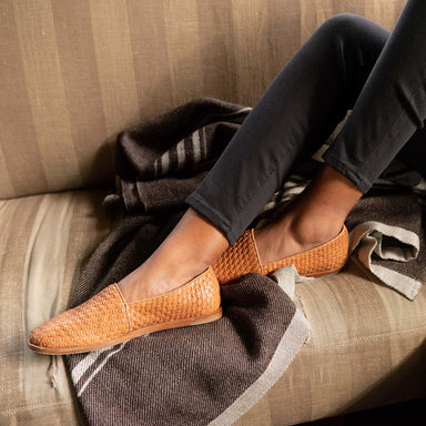 Image 1 of the Mara Woven Slip On Woven Brown Women's Leather Slip On Nisolo 